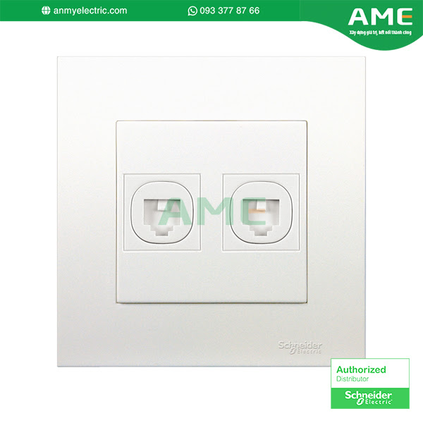 Bộ ổ cắm điện thoại đôi dòng Vivace KB32TS, Chất liệu: Polycarbonate, Brass, Kim loại Màu sắc: trắng Kích thước: 87x87mm Tiêu chuẩn: IEC60669,IEC 60884, IEC11801, BS3041, BS5733 Bộ ổ cắm điện thoại đôi dòng Vivace KB32TS chính hãng, mang phong cách hiện đại