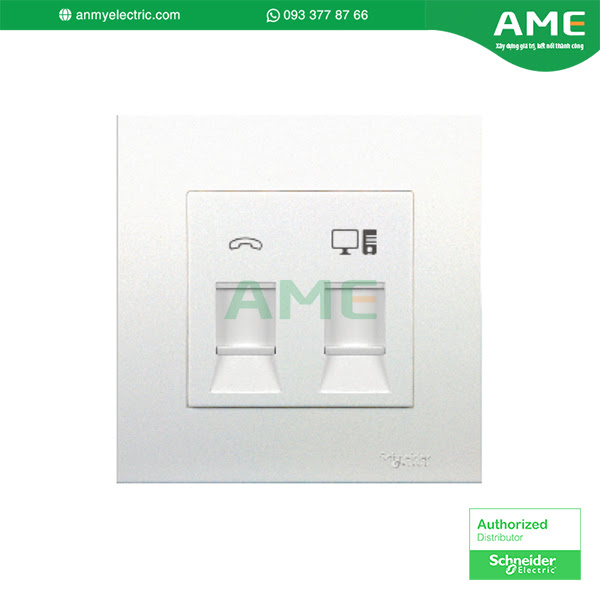 KB32TS_RJ5E, Ổ cắm dữ liệu+điện thoại, Vivace, cat 5e, có màn trập, 1 băng, màu trắng Bộ ổ cắm điện thoại KB32TS_RJ5E có kiểu dáng bắt mắt và mang lại hiệu quả sử dụng cao.