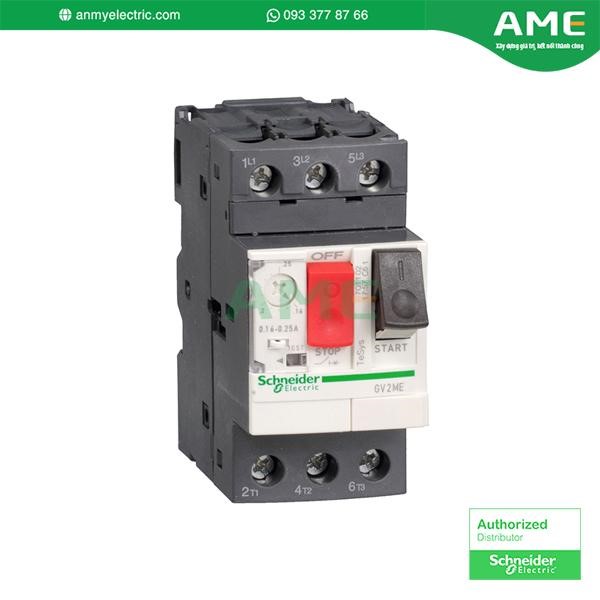 GV2ME04 - Cầu dao động cơ, TeSys Deca, 3P, 0,4 đến 0,63A, nam châm nhiệt, đầu nối kẹp vít, nút điều khiển. CB bảo vệ động cơ loại từ nhiệt GV2ME04 giúp tăng cường an toàn cho động cơ