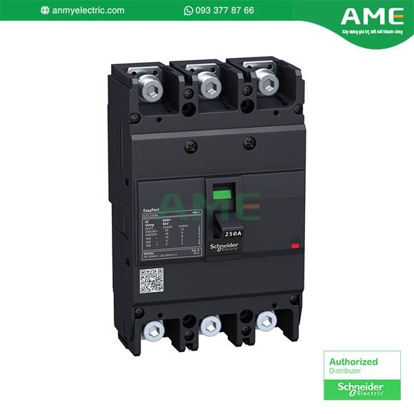 EZC250N3160 - cầu dao EasyPact EZC250N, TMD, 160A, 3 cực 3d. Cầu dao khối EZC250N3160 chính hãng từ thương hiệu Schneider