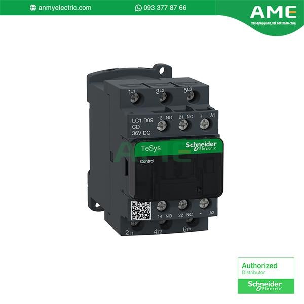 Khởi động từ Tesys D 9-150A với cuộn dây điều khiển loại DC - LC1D09CD