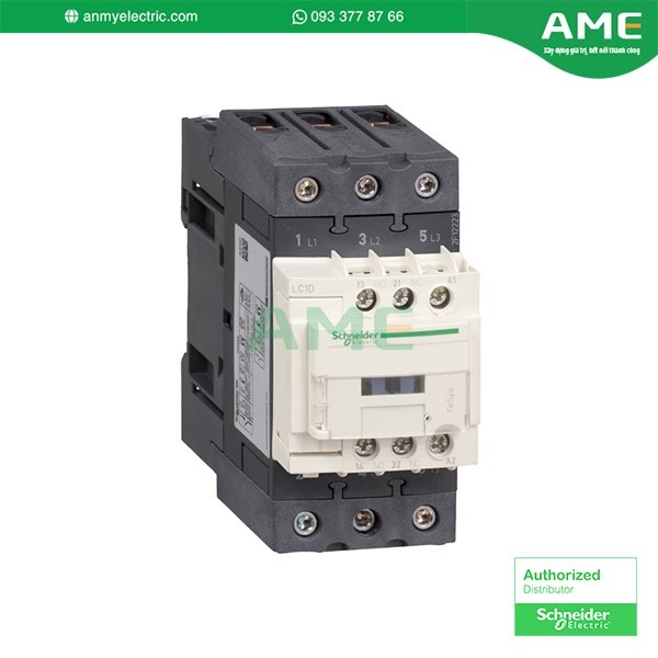 LC1D65AB7 - Contactor, TeSys Deca, 3P(3 NO), AC-3/AC-3e, <=400V, 65A, 24V AC 50/60Hz coil, screw clamp terminals Công tắc tơ LC1D65AB7 có khả năng đóng ngắt mạch điện nhanh chóng