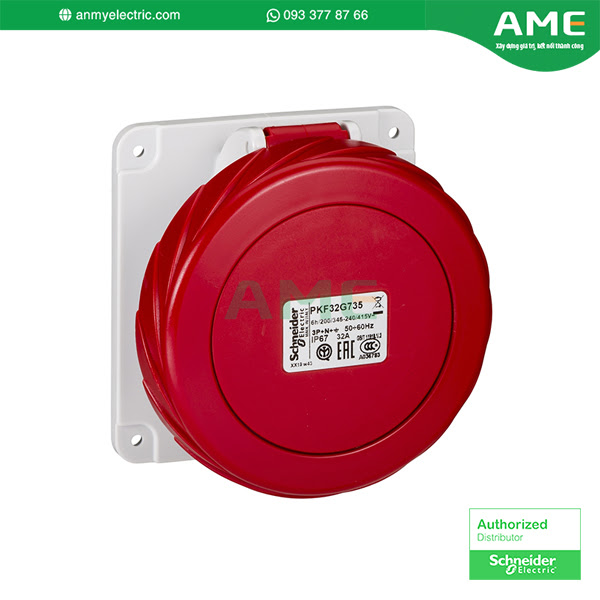 Ổ cắm công nghiệp gắn tủ PKF32G735 chính hãng Schneider Ổ cắm âm gắn tủ PKF32G735 chính hãng từ thương hiệu Schneider