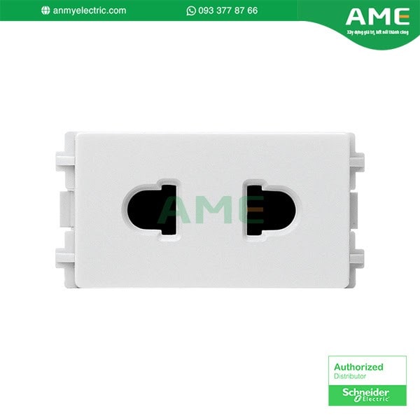 Ổ cắm đơn 2 chấu 10A, size S dòng Zencelo A 84426SUS_WE_G19