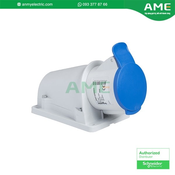 Ổ cắm, Mureva PK, treo tường, góc cạnh, 32A, 2P+E, 220V, IP44 · PKF32W423 Ổ cắm nối PKF32W423 có vỏ bọc chắc chắn, được làm từ vật liệu chịu lực cao