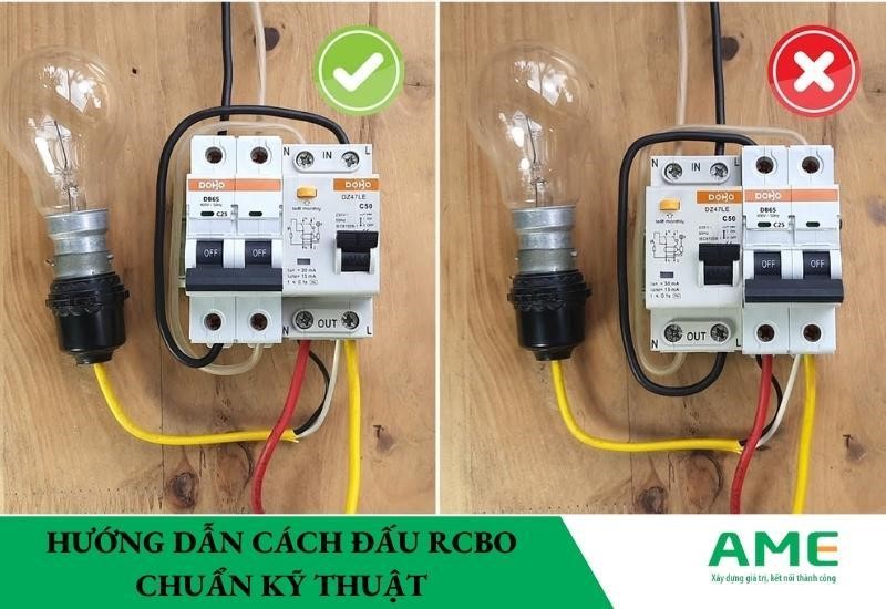 hướng dẫn cách đấu rcbo chuẩn kỹ thuật