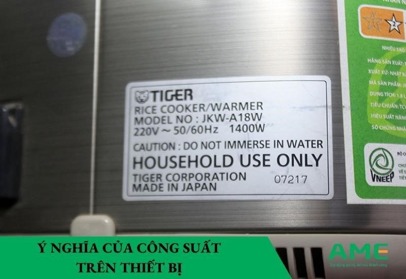 ý nghĩa công suất trên thiết bị điện