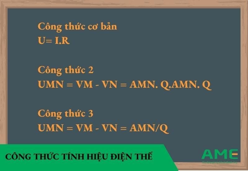 Công thức tính hiệu điện thế