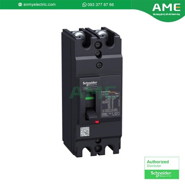 EZC100H2020 - cầu dao EasyPact EZC100H, TMD, 20A, 2 cực 2d. Cầu dao tự động dạng khối MCCB EZC100H2020 chính hãng Schneider