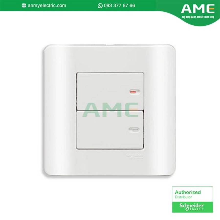 Công tắc đôi 2 chiều E8432_2_G19 chính hãng Schneider
