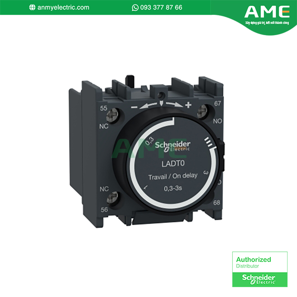 Khối tiếp điểm phụ trễ thời gian LADT0 thương hiệu Schneider 