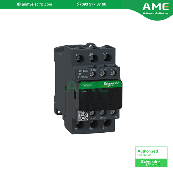 Công tắc tơ 3 pha LC1D32FD chính hãng Schneider 
