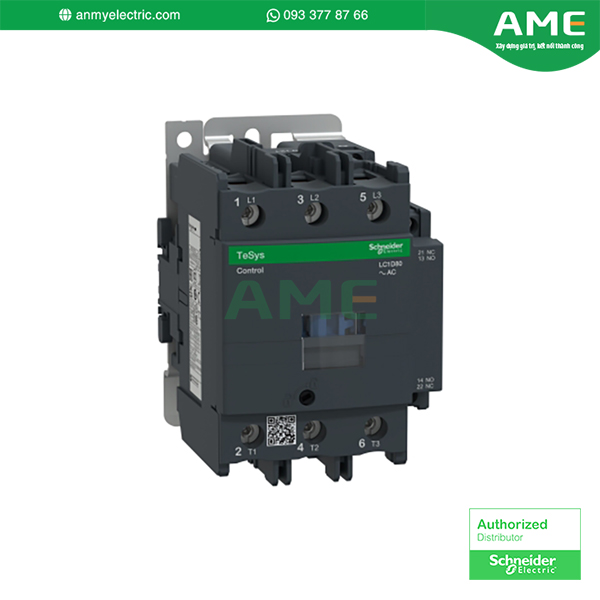 LC1D80P7, 3P(3NO), AC-3/AC-3e, 440V, 80A, 230V AC Contactor LC1D80P7 được dùng để khởi động sáng, nhiệt trong nhiều công trình, tòa nhà.