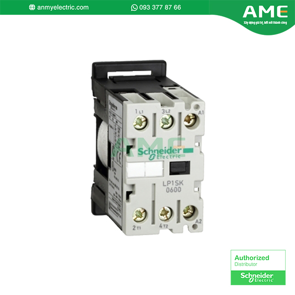 LP1SK0600BD · Khả năng thích ứng tốt: có thể lắp khối tiếp điểm và mô-đun triệt tiêu · Độ bền cao và hiệu suất ổn định: lên tới 1200 chu kỳ/giờ Công tắc tơ mini LP1SK0600BD chính hãng từ thương hiệu Schneider