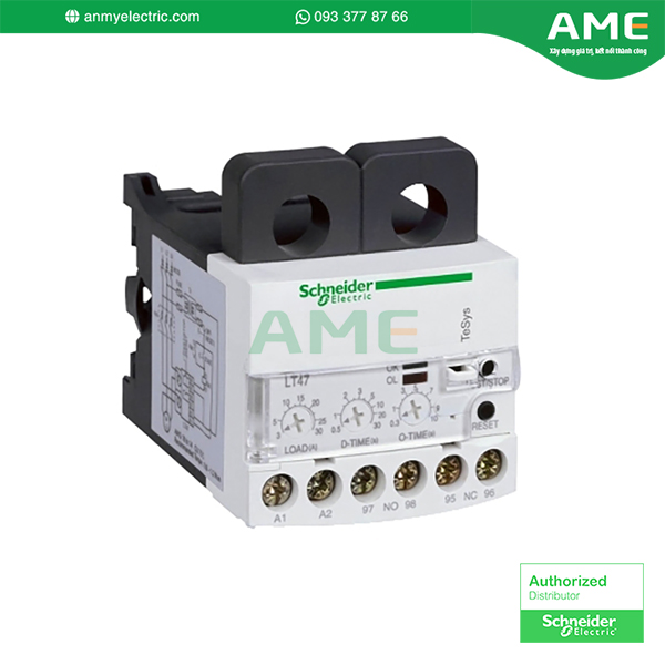 Rơle quá dòng điện tử, TeSys LT47, thủ công, 0,5 đến 6A, 24VAC/DC · LT4706BS Rơ le quá dòng LT4706BS bảo vệ dòng điện khi xảy ra hiện tượng quá tải