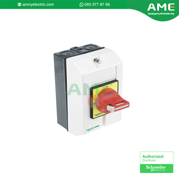 Công tắc ngắt kết nối kèm theo, TeSys Control, để BẬT/dừng khẩn cấp, 16A,IP65 · VCF01GE Hộp cầu dao cắt tải khẩn cấp VCF01GE chính hãng từ Schneider