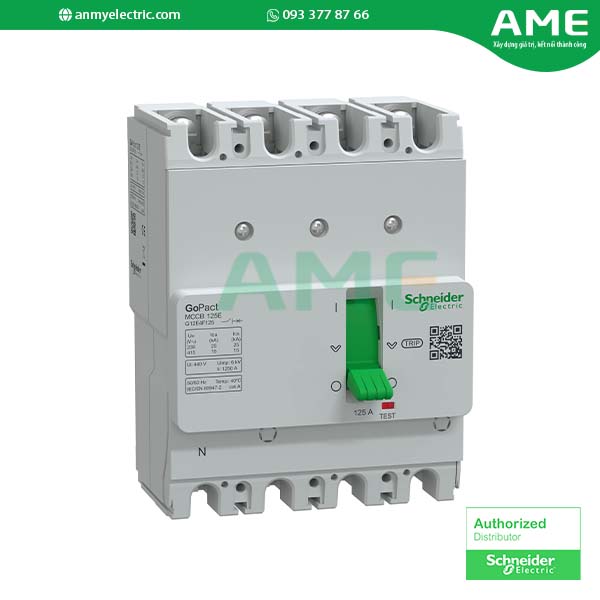 Áp khối GO MCCB 125E 4P4D 125A không chỉnh định G12E4F125