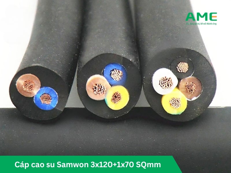 Cáp cao su ruột đồng Samwon 3x120+1x70 SQmm