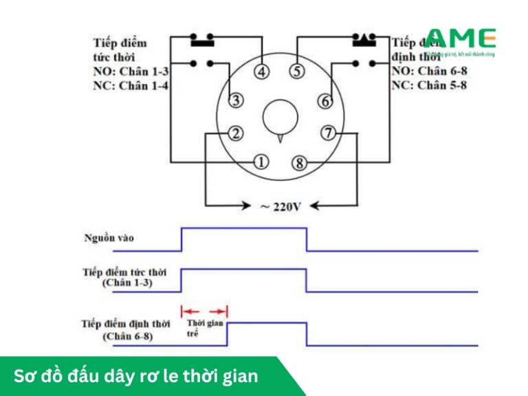 Sơ đồ đấu dây rơ le thời gian